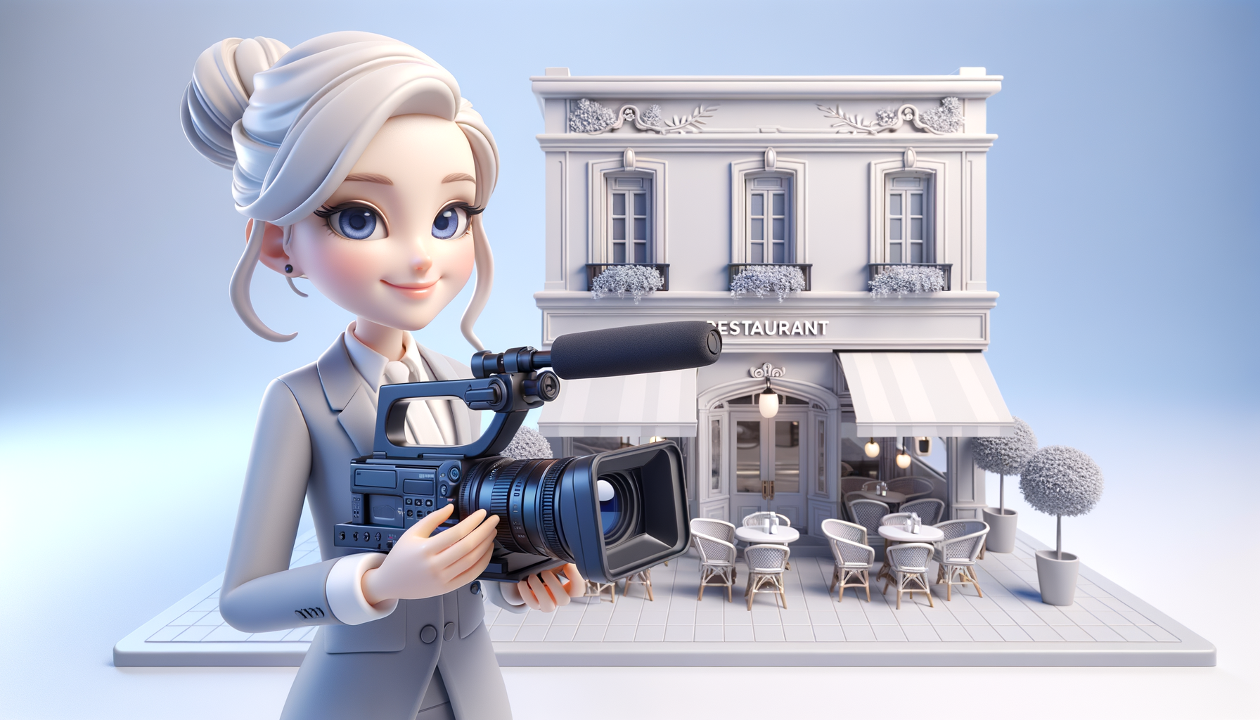 Vidéaste professionnel à Paris pour restaurants en style 3D cartoon sobre